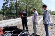 Строительство стадиона в деревне Бердюгина