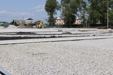 Строительство стадиона в деревне Бердюгина