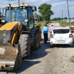 В селе Чубаровском продолжаются работы по ремонту дороги