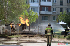 Выгорание остатков газа из подземного резервуара. 13.05.2021 г. Ирбит, ул. Советская, 59