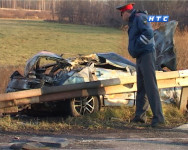 Водитель сгорел в машине