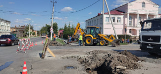 Ремонтные работы на перекрестке улиц Ленина - Кирова