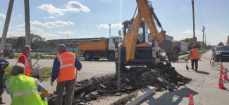 Ремонтные работы на перекрестке улиц Ленина - Кирова