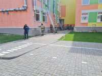 В детском саду № 9 проведена тренировка  по отработке эвакуации и тушению условного очага пожара