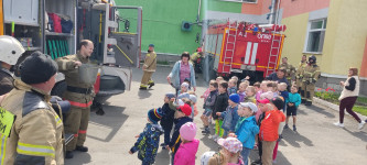 В детском саду № 9 проведена тренировка  по отработке эвакуации и тушению условного очага пожара