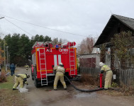 Пожарно-тактические учения по защите населенного пункта от лесных пожаров