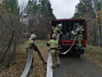 Пожарно-тактические учения по защите населенного пункта от лесных пожаров