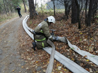 Пожарно-тактические учения по защите населенного пункта от лесных пожаров