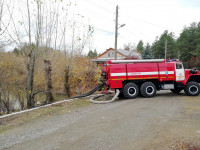 Пожарно-тактические учения по защите населенного пункта от лесных пожаров