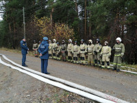 Пожарно-тактические учения по защите населенного пункта от лесных пожаров