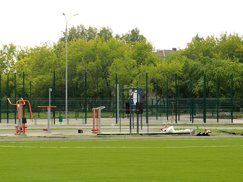 Строительство стадиона в деревне Бердюгина