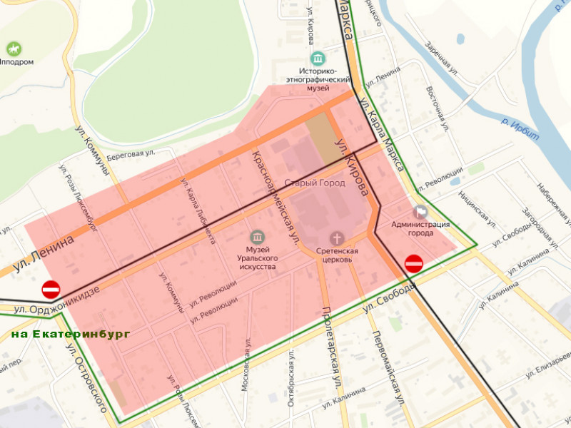 Схемы движения транспорта в период проведения Ирбитской ярмарки с 6 августа по 11 августа 2019 года